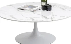 Soffbord Schickeria - Vit/Marmor Ø110cm - KARE Design