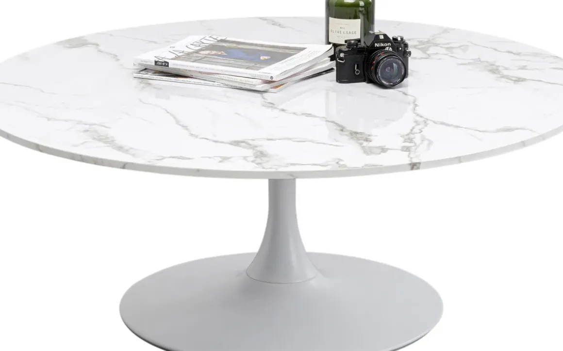 Soffbord Schickeria - Vit/Marmor Ø110cm - KARE Design