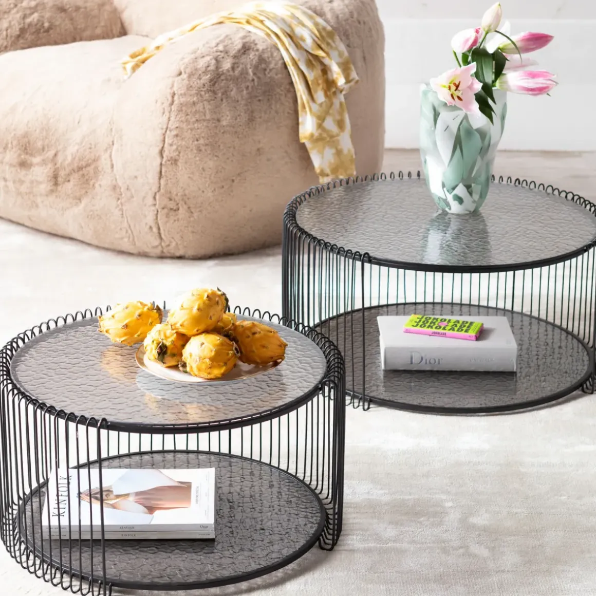 Soffbord Wire Double - Bubble Svart (2/Set) - KARE Design