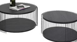 Soffbord Wire Double - Svar Trä (2/Set) - KARE Design