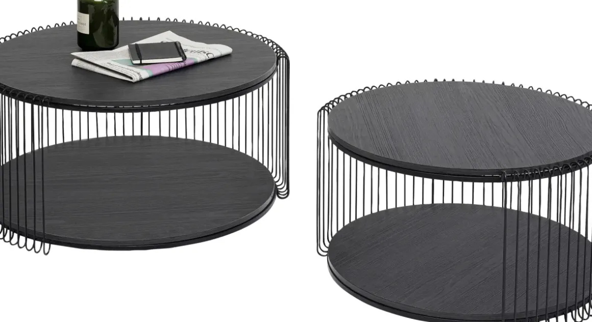 Soffbord Wire Double - Svar Trä (2/Set) - KARE Design