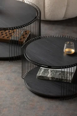 Soffbord Wire Double - Svar Trä (2/Set) - KARE Design