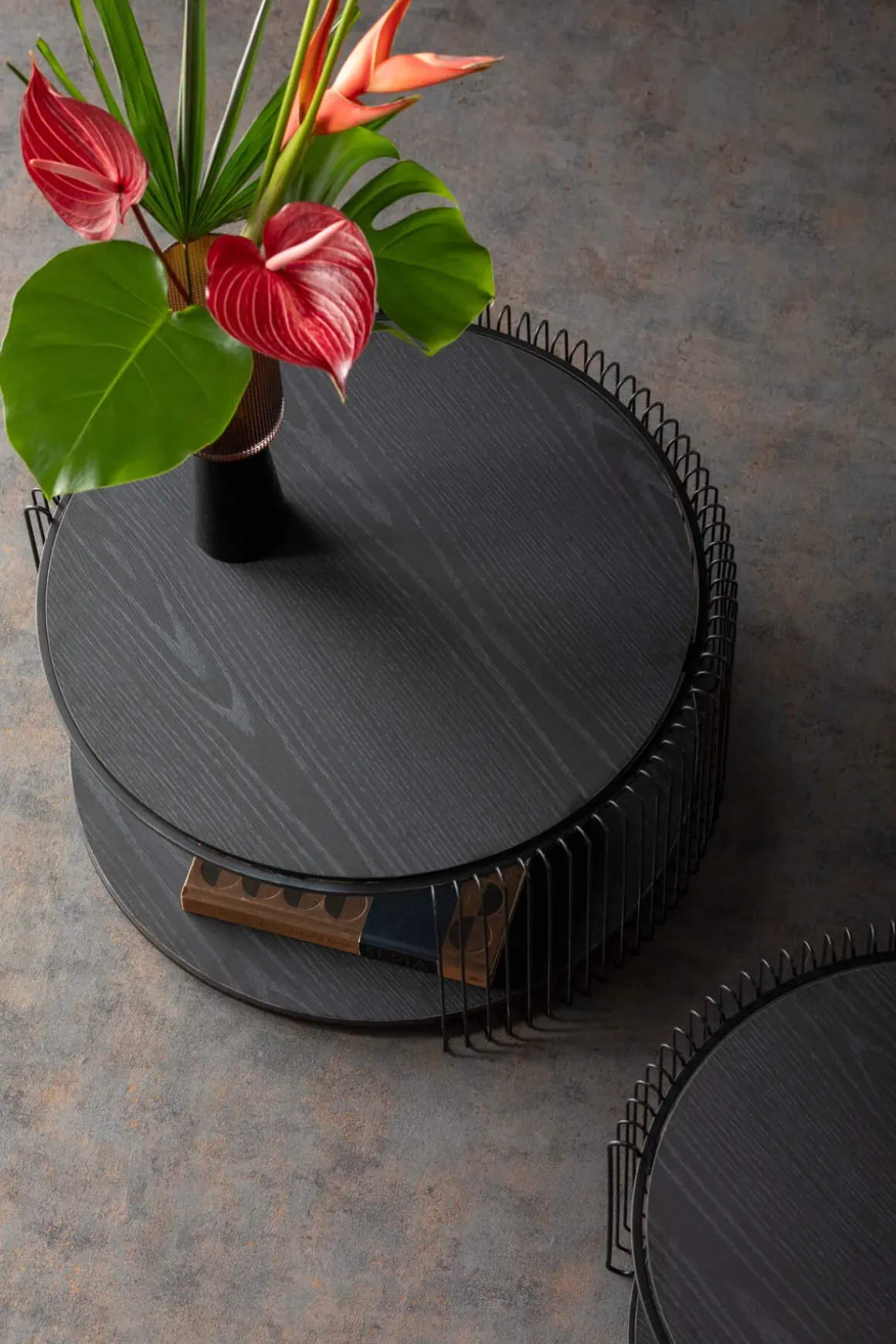 Soffbord Wire Double - Svar Trä (2/Set) - KARE Design
