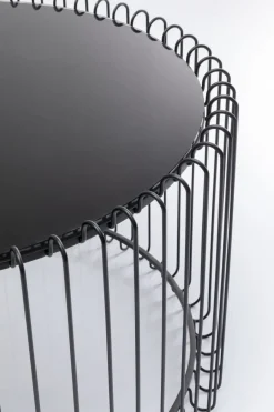 Soffbord Wire Live Rund - Svart/Glas, Ø60cm - KARE Design