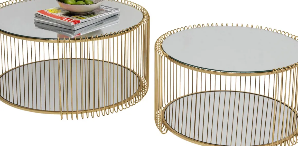 Soffbord Wire - Mässing, (2/Set) - KARE Design