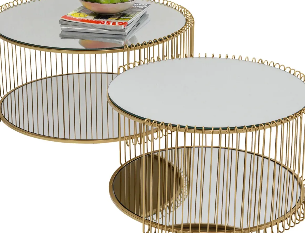 Soffbord Wire - Mässing, (2/Set) - KARE Design