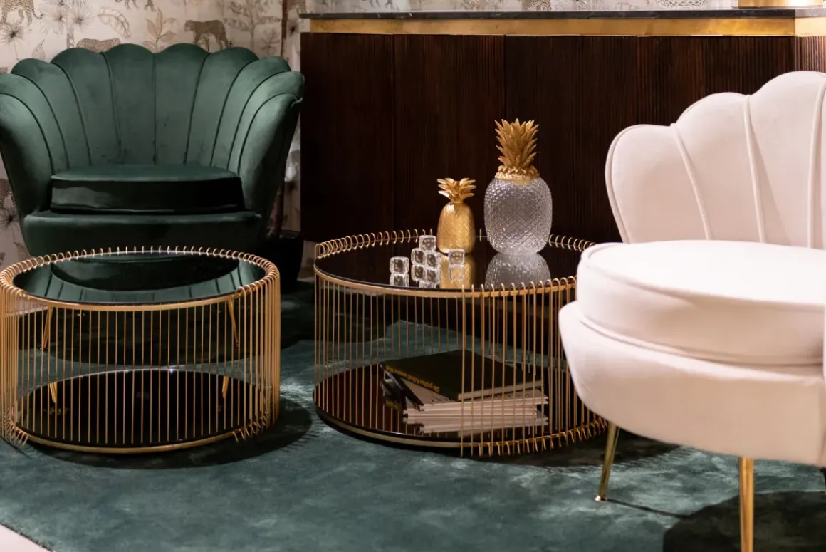 Soffbord Wire - Mässing, (2/Set) - KARE Design