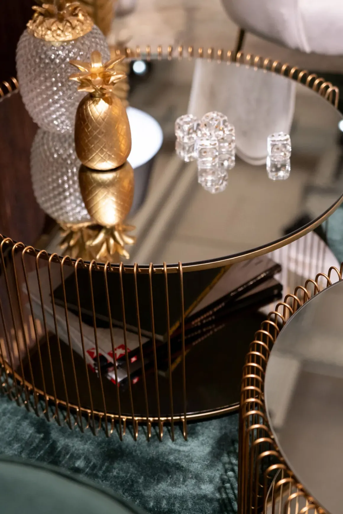 Soffbord Wire - Mässing, (2/Set) - KARE Design