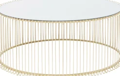 Soffbord Wire Oval - Mässing/Spegelglas, 90x60cm - KARE Design