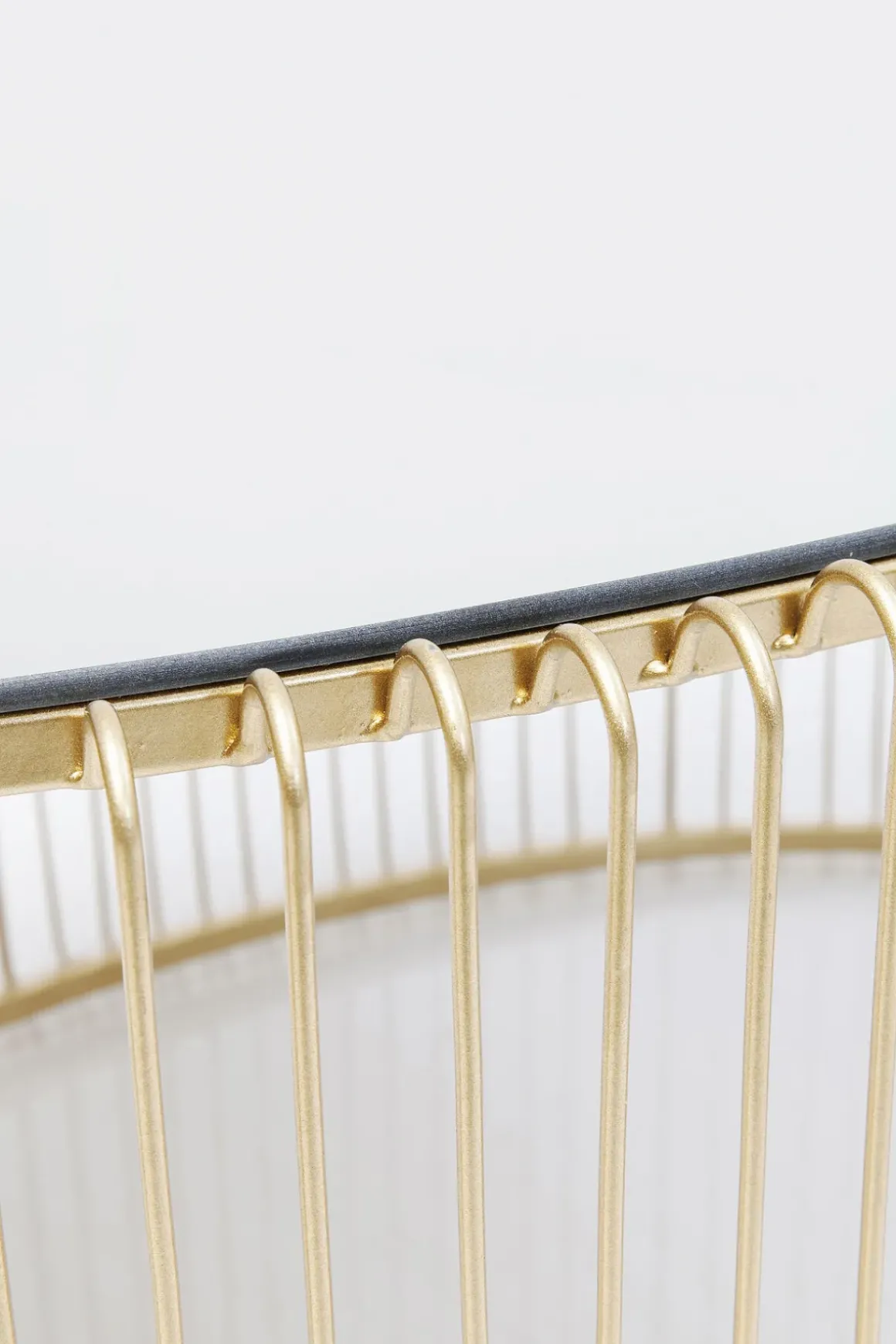 Soffbord Wire Oval - Mässing/Spegelglas, 90x60cm - KARE Design