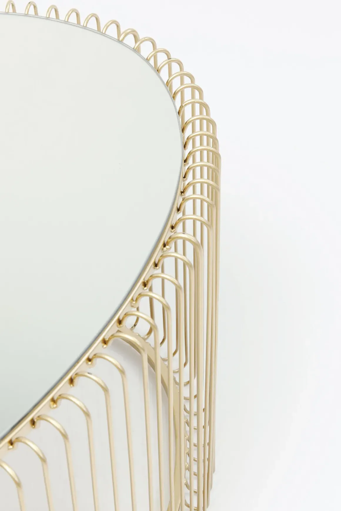 Soffbord Wire Oval - Mässing/Spegelglas, 90x60cm - KARE Design