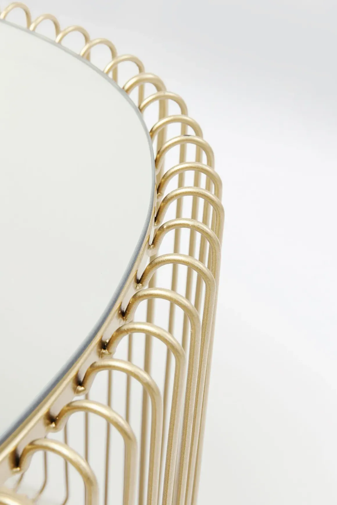 Soffbord Wire Oval - Mässing/Spegelglas, 90x60cm - KARE Design