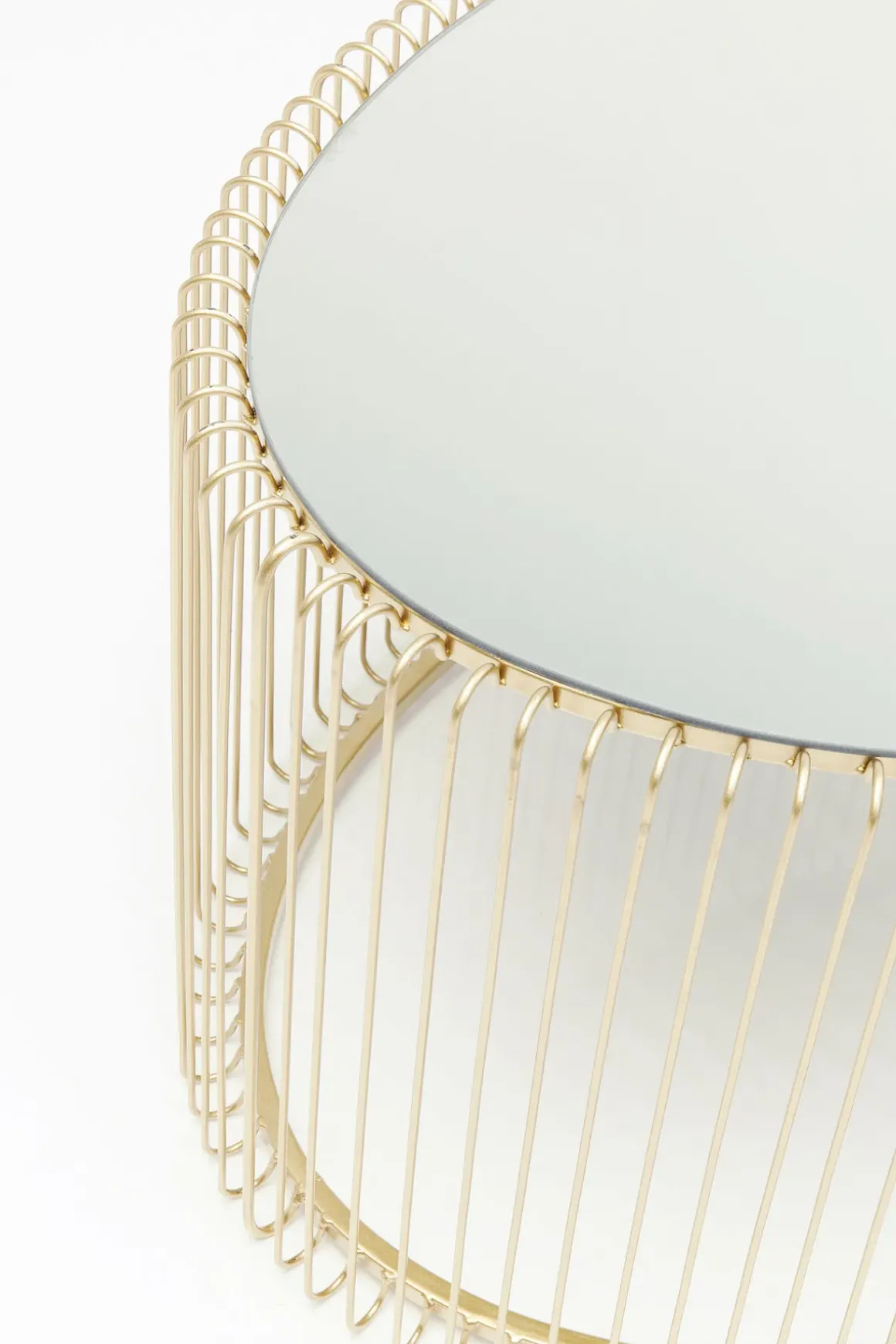 Soffbord Wire Oval - Mässing/Spegelglas, 90x60cm - KARE Design