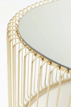 Soffbord Wire Oval - Mässing/Spegelglas, 90x60cm - KARE Design