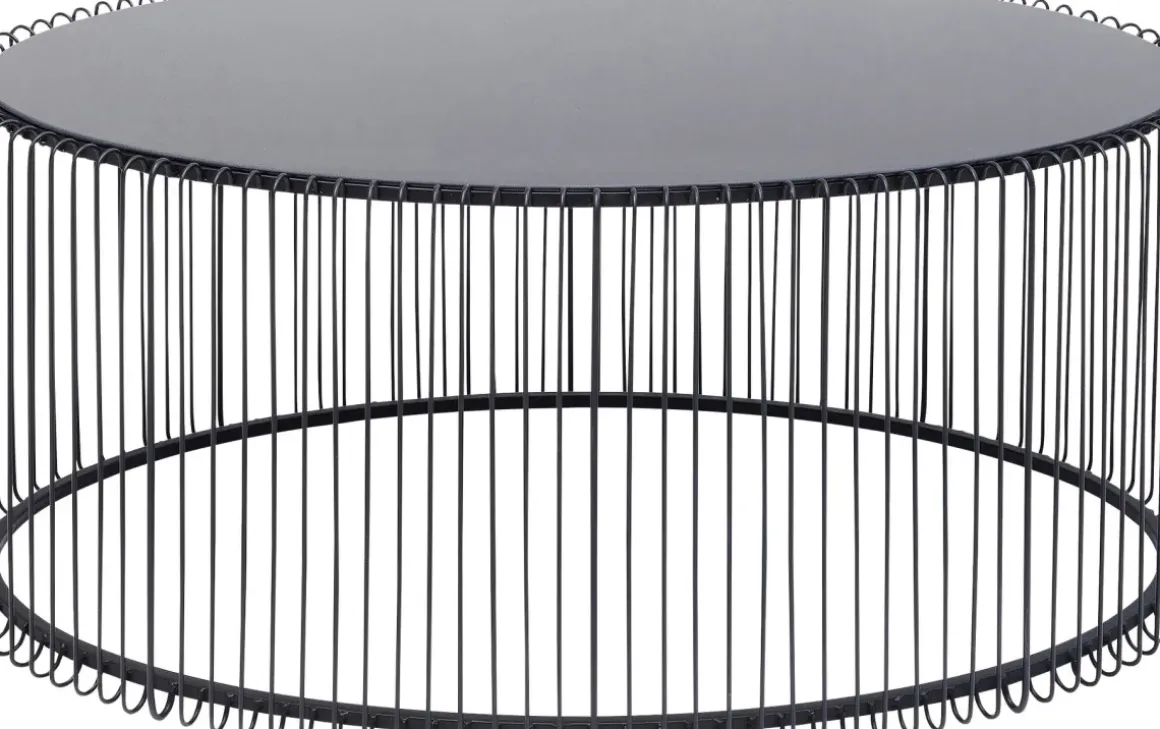 Soffbord Wire Oval - Svart/Glas, 90x60cm - KARE Design