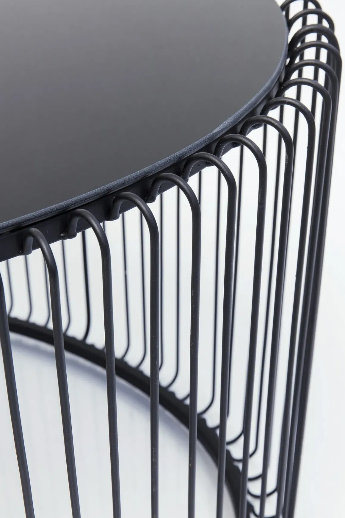 Soffbord Wire Oval - Svart/Glas, 90x60cm - KARE Design