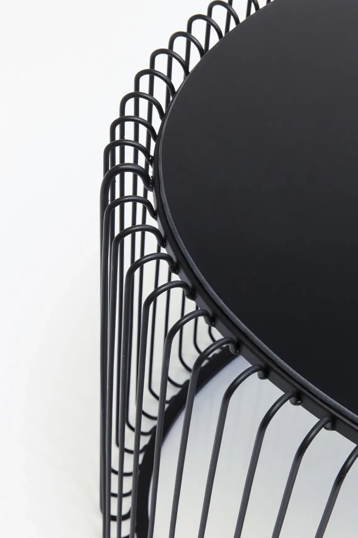 Soffbord Wire Oval - Svart/Glas, 90x60cm - KARE Design