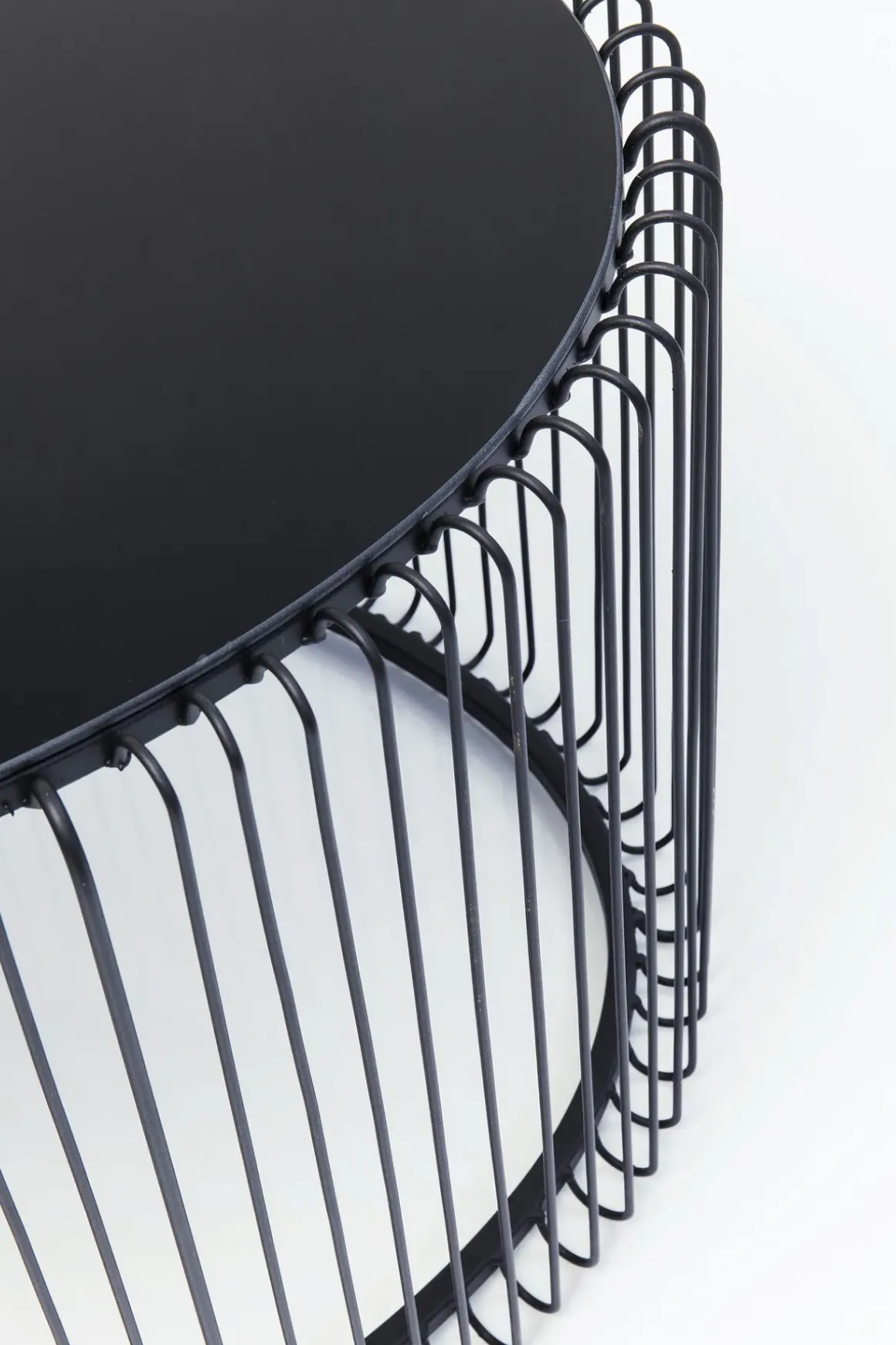 Soffbord Wire Oval - Svart/Glas, 90x60cm - KARE Design