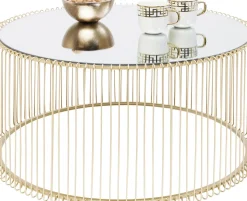 Soffbord Wire Rund - Mässing/Spegelglas, Ø80cm - KARE Design