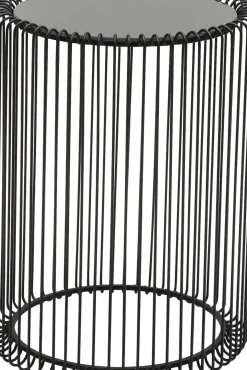 Soffbord Wire Rund - Set med 2 Svarta Sidobord/Svart Glas, Ø44/32,5cm - KARE Design
