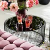 Soffbord Wire Rund - Set med 2 Svarta Bord/Svart Glas, Ø69/60cm - KARE Design
