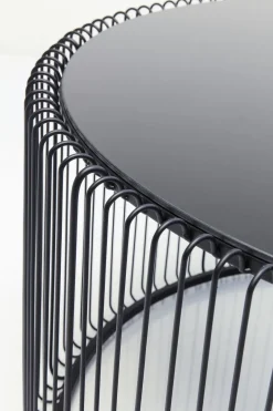 Soffbord Wire Rund - Svart/Glas, Ø80cm - KARE Design
