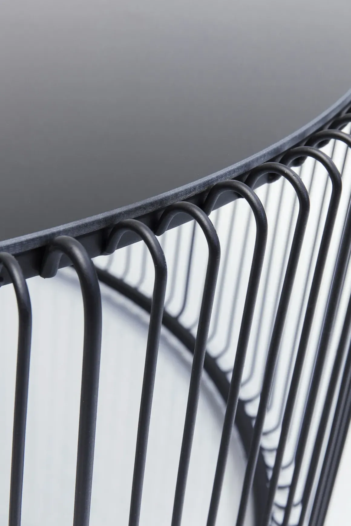 Soffbord Wire Rund - Svart/Glas, Ø80cm - KARE Design