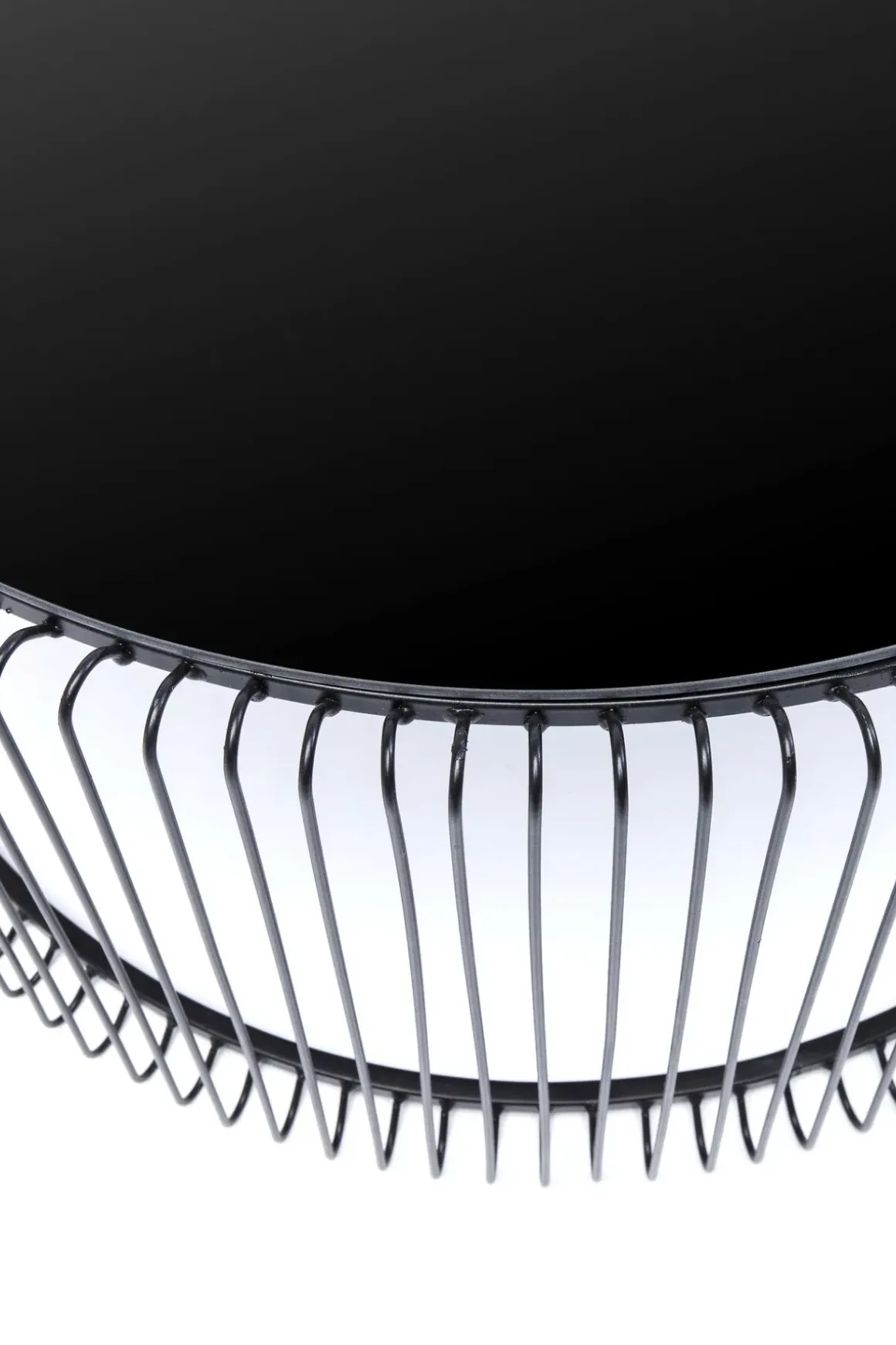 Soffbord Wire Rund - Svart/Glas, Ø80cm - KARE Design