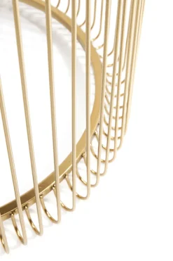 Soffbord Wire - Set med 2 Sidobord i Mässing/Spegelglas, Ø44/32,5cm - KARE Design