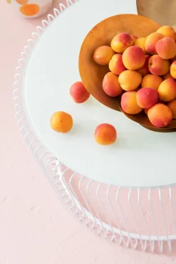 Soffbord Wire - Set med 2 Vita Bord/Vittglas, Ø69/60cm - KARE Design
