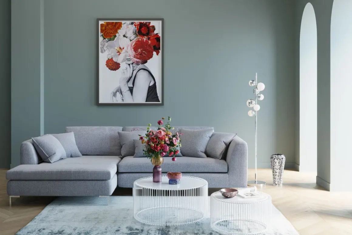 Soffbord Wire - Set med 2 Vita Bord/Vittglas, Ø69/60cm - KARE Design
