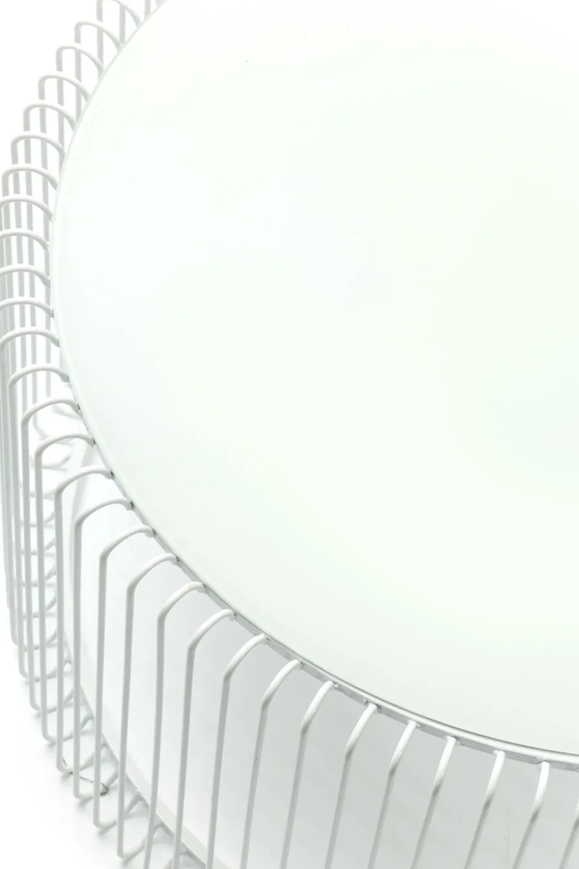 Soffbord Wire - Set med 2 Vita Bord/Vittglas, Ø69/60cm - KARE Design