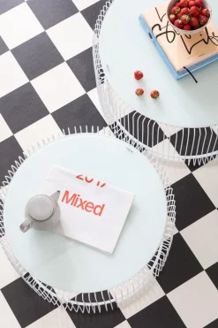 Soffbord Wire - Set med 2 Vita Bord/Vittglas, Ø69/60cm - KARE Design