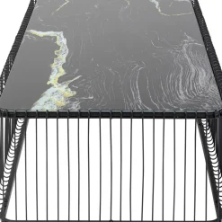 Soffbord Wire - Svart/Marmorimitation, 145x70cm - KARE Design