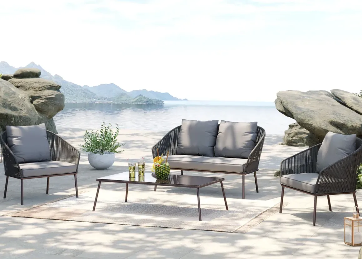 Soffgrupp Trädgård Elba Grey Quattro - Grå, (4/part) - KARE Design