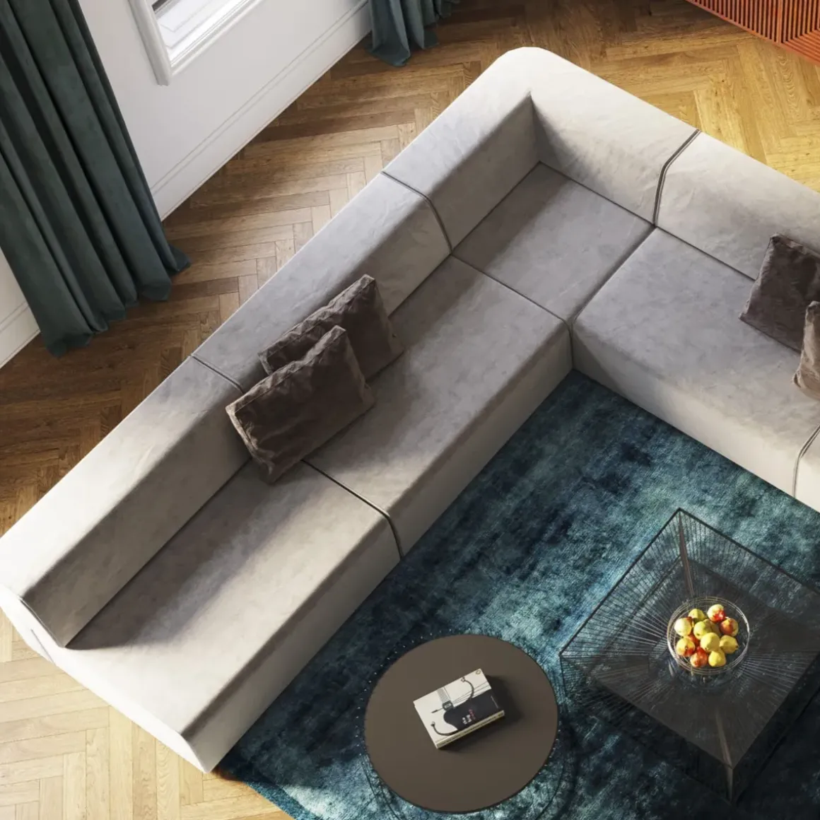 Soffmodul Hörn Infinity - Grå Höger, 100cm - KARE Design