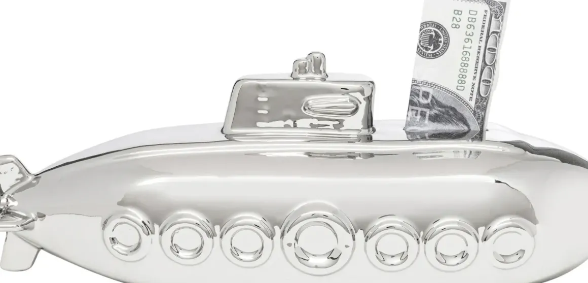 Sparbössa Submarine - Ubåt, Silver, 11cm - KARE Design