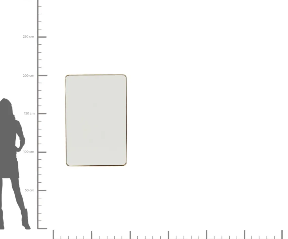 Spegel Curve Rectangular Mässing 80x120cm - KARE Design