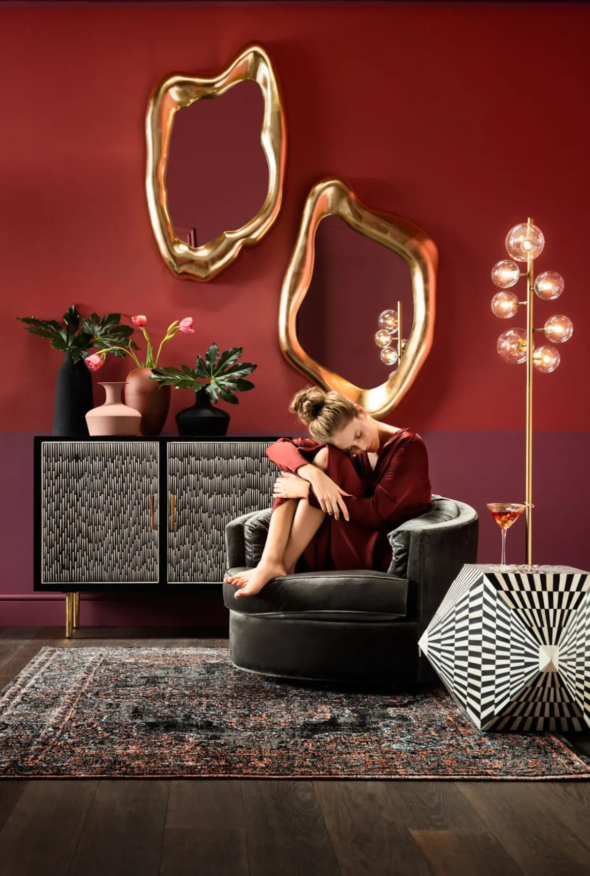 Spegel Hologram Guld 76x119cm - KARE Design