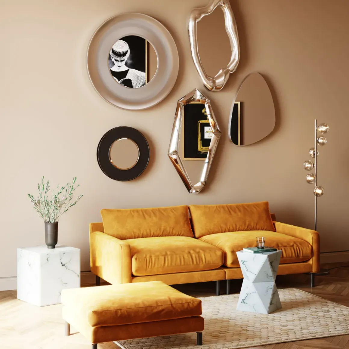 Spegel Hologram Silver, 117x168cm - KARE Design