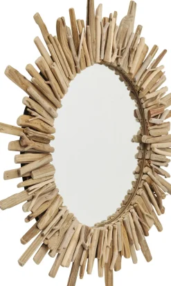 Spegel Legno - Rund Solspegel i Trä, Ø82cm - KARE Design