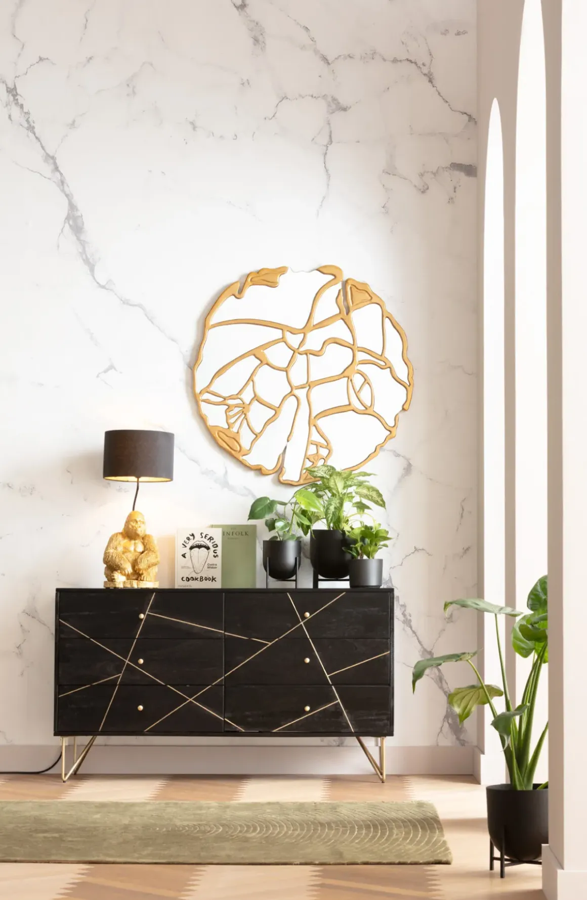 Spegel Pieces - Guld, Ø100cm - KARE Design