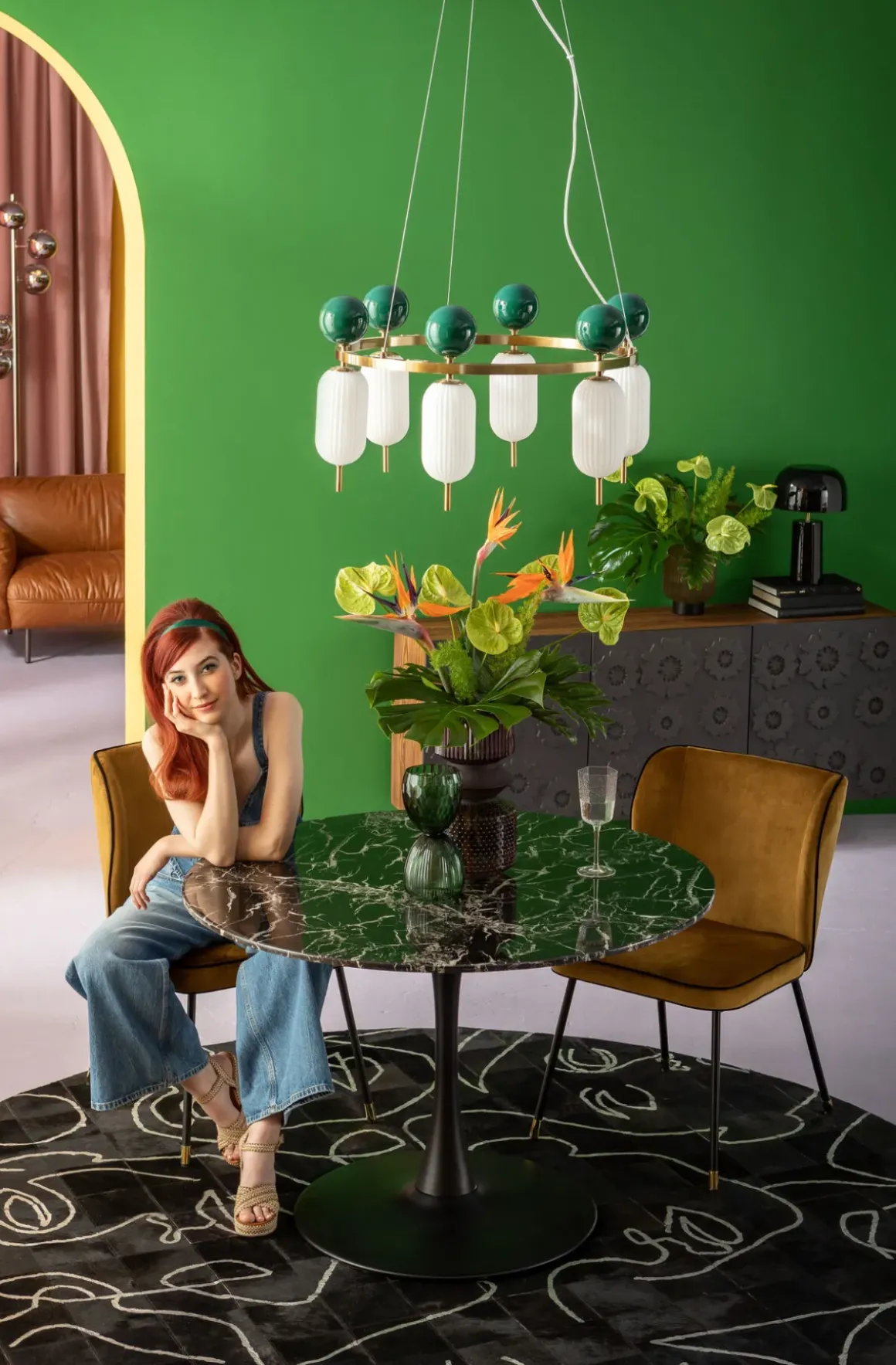 Stol Irina - Brungul Sammet - KARE Design