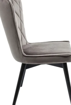 Stol Marshall - Matstol i Grå Sammet/Svarta Ben - KARE Design