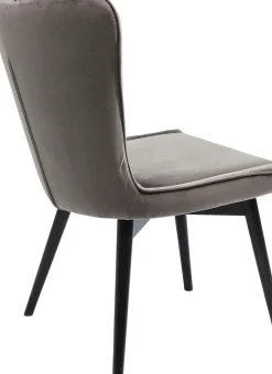 Stol Marshall - Matstol i Grå Sammet/Svarta Ben - KARE Design