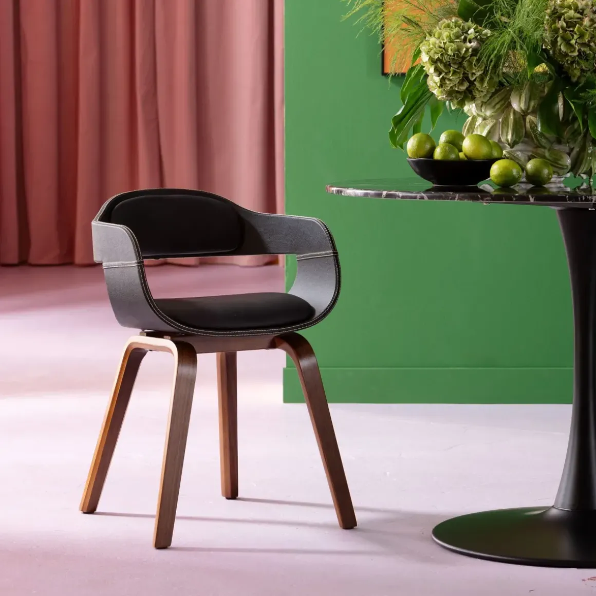 Stol med armstöd Costa Walnut - KARE Design