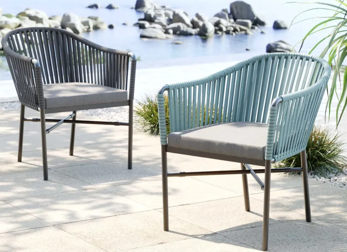 Stol Med Armstöd Trädgård Santanyi - Petrol - KARE Design