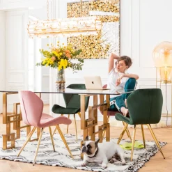 Stol Viva - Grön Sammet/Mässing - KARE Design