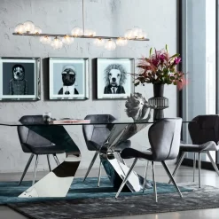 Stol Viva - Grå Sammet/Krom - KARE Design