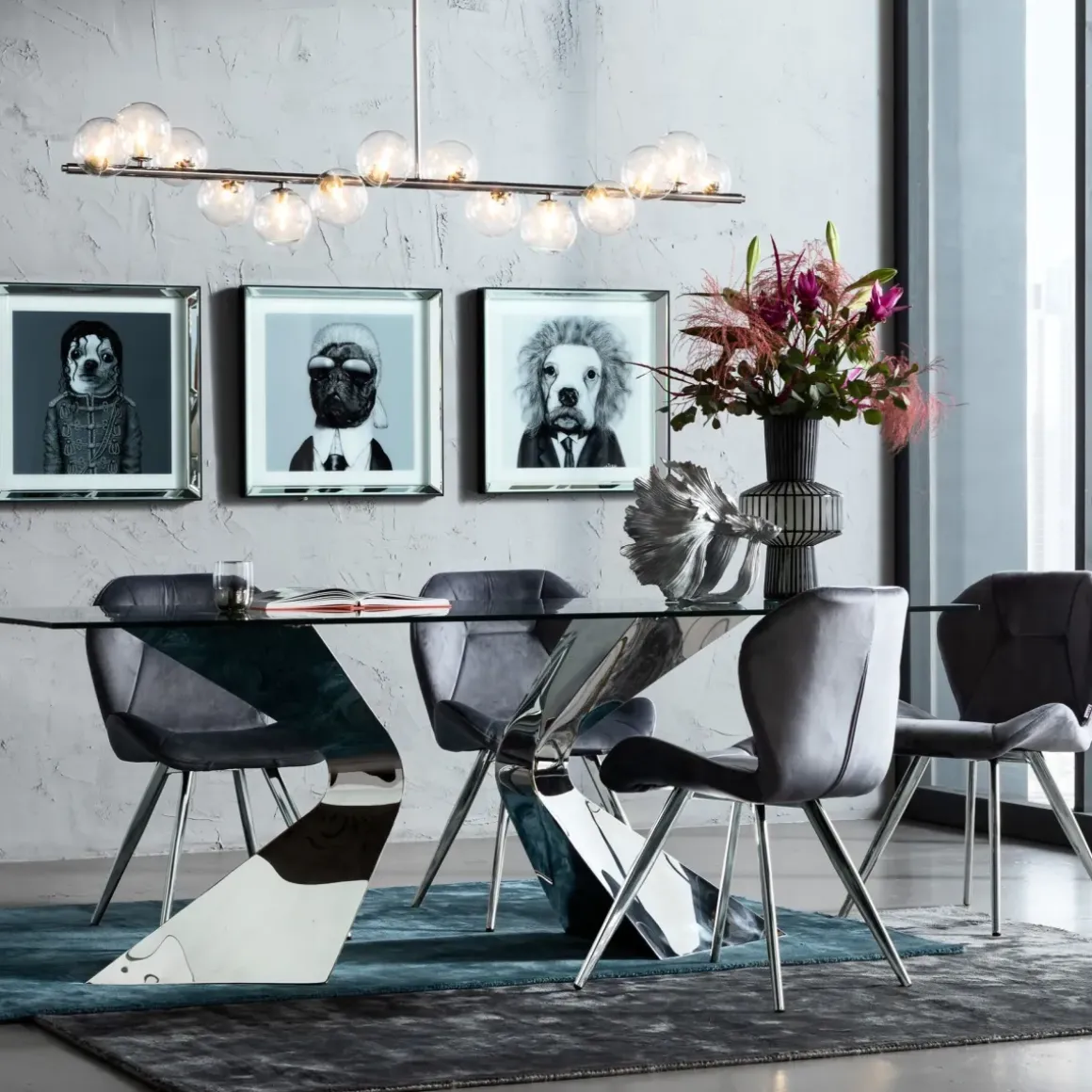 Stol Viva - Grå Sammet/Krom - KARE Design